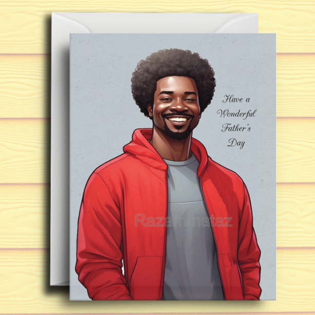 Black Father's Day Card P